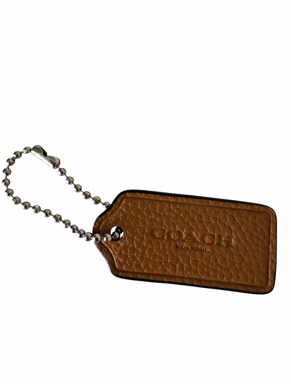 COACH Classic Leather Tan Hang Tag With Chain
